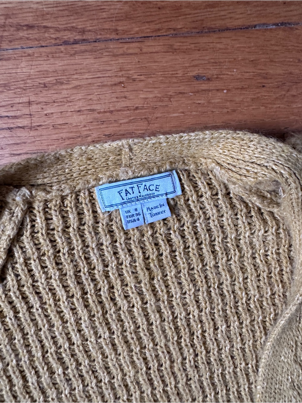 Fat Face Mustard Yellow Knit Cardigan